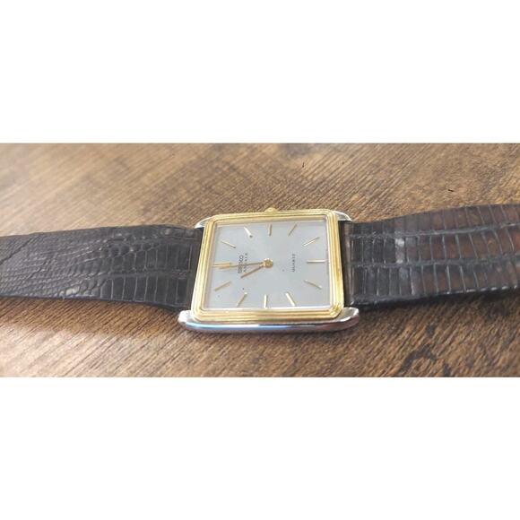 Rare Vintage Seiko Lassale Tank 6020-5809 Gray Dial Quartz Watch New Battery - Picture 7 of 11